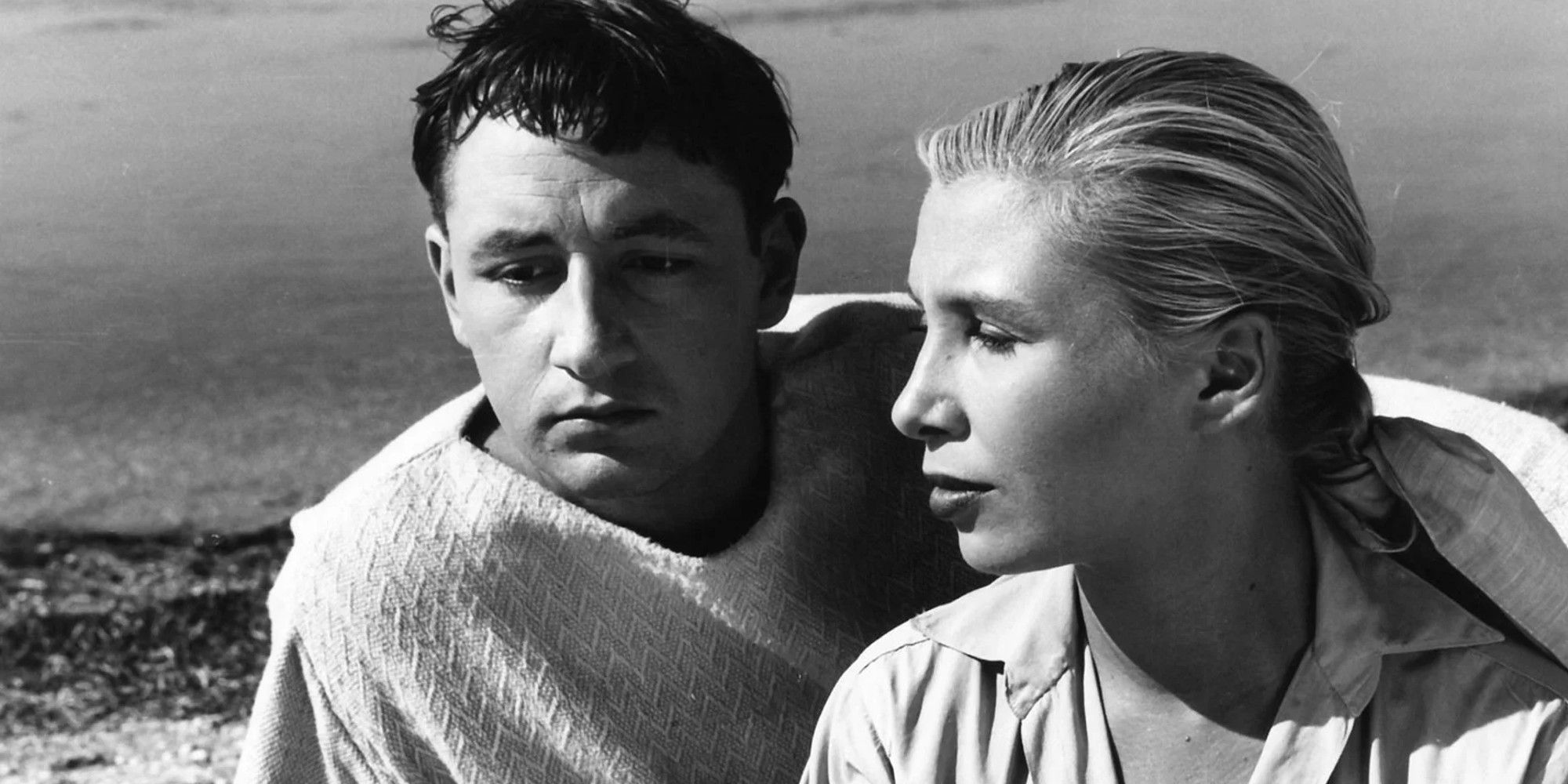 Silvia Monfort and Philippe Noiret in 'La Pointe-Courte' (1955)