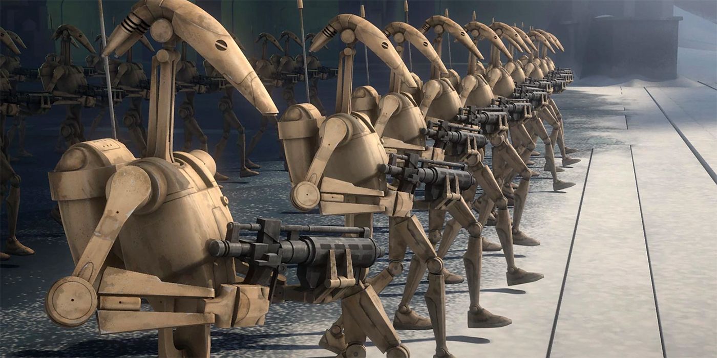 Battle droids in Star Wars