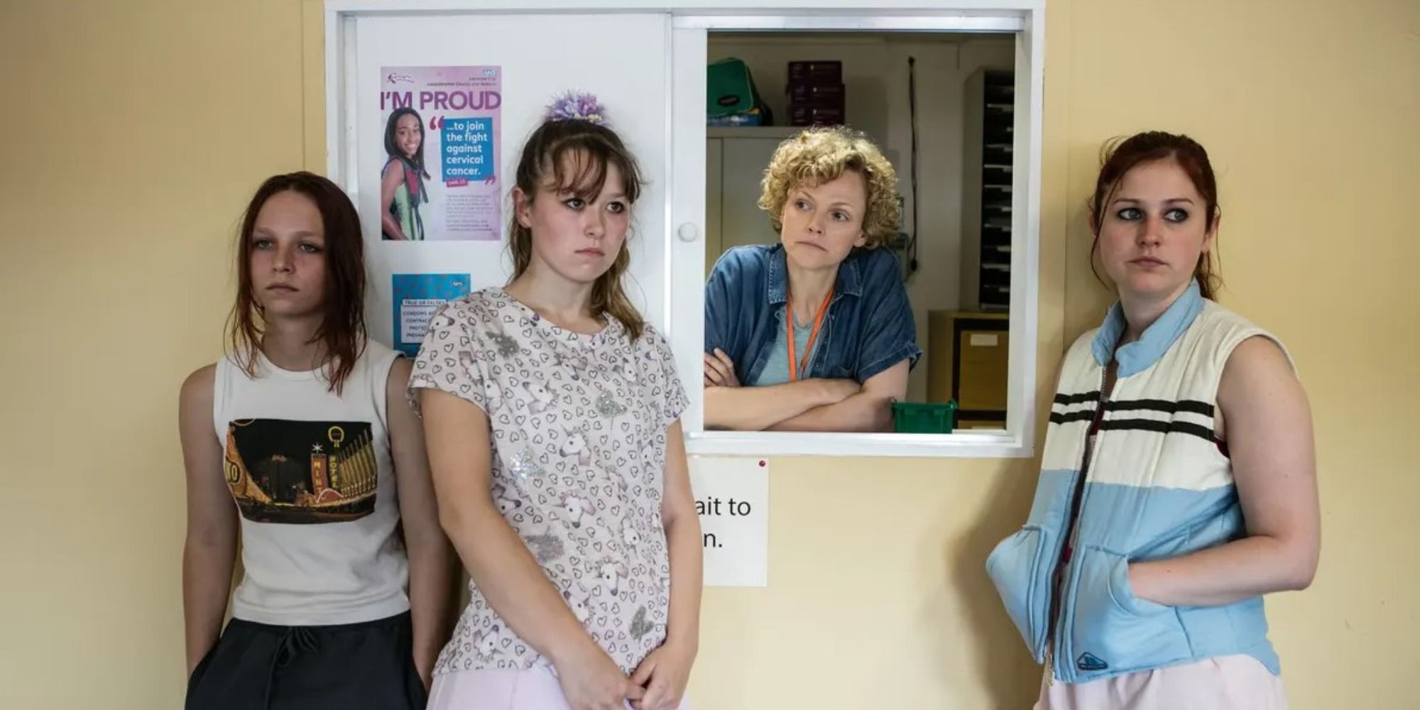 The cast of the British series 'Three Girls'