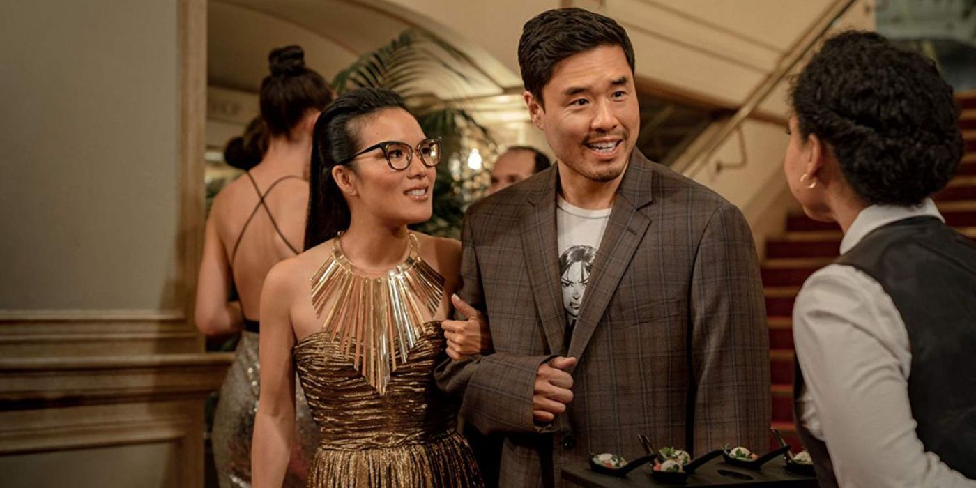 Ali Wong and Randall Park as Sasha and Marcus at a party in Always Be My Maybe 