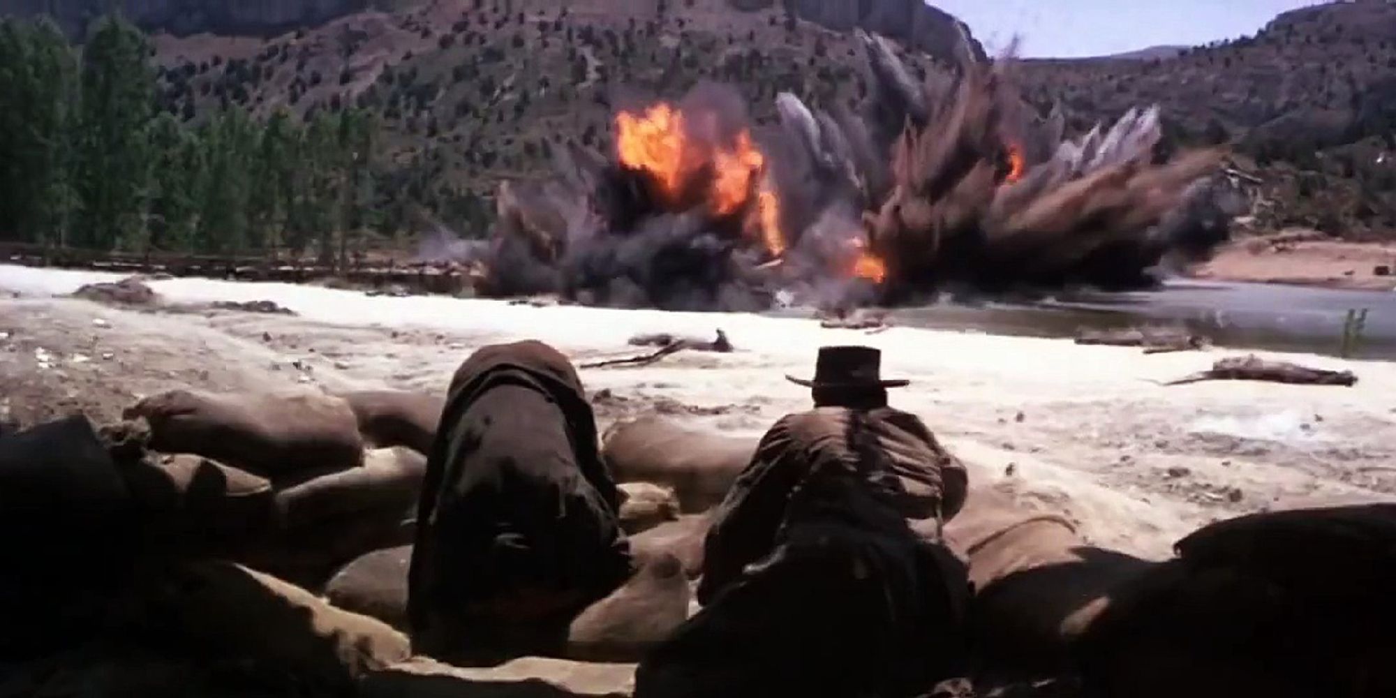 Bridge explosion from The Good, the Bad, and the Ugly - 1966 (1)