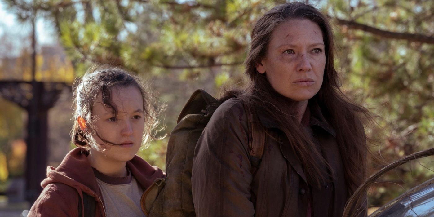 Bella Ramsey as Ellie and Anna Torv as Tess in The Last of Us Episode 2 