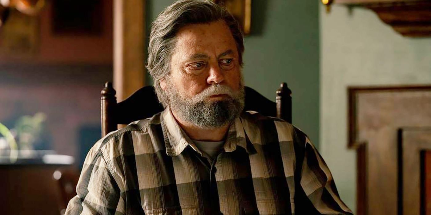 Nick Offerman as Bill in The Last of Us as an old man