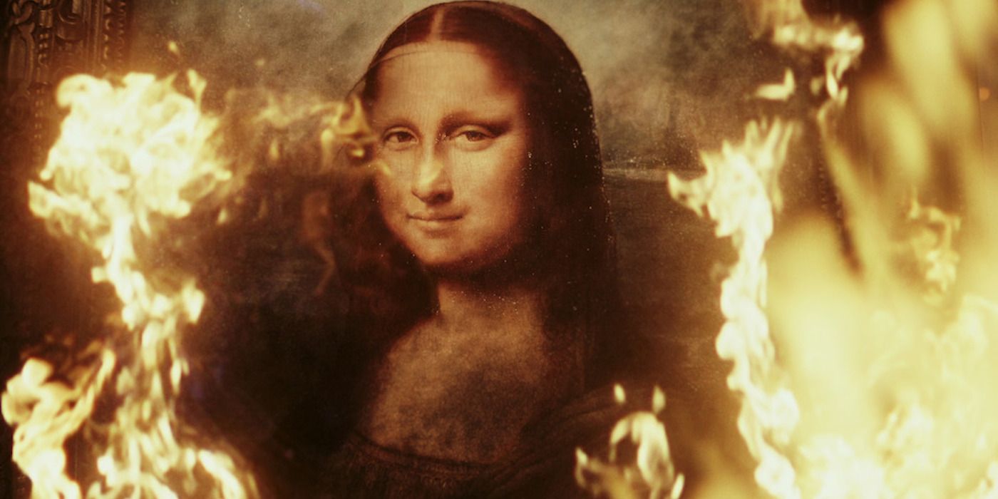 The Mona Lisa on Fire in Glass Onion: A Knives Out Mystery