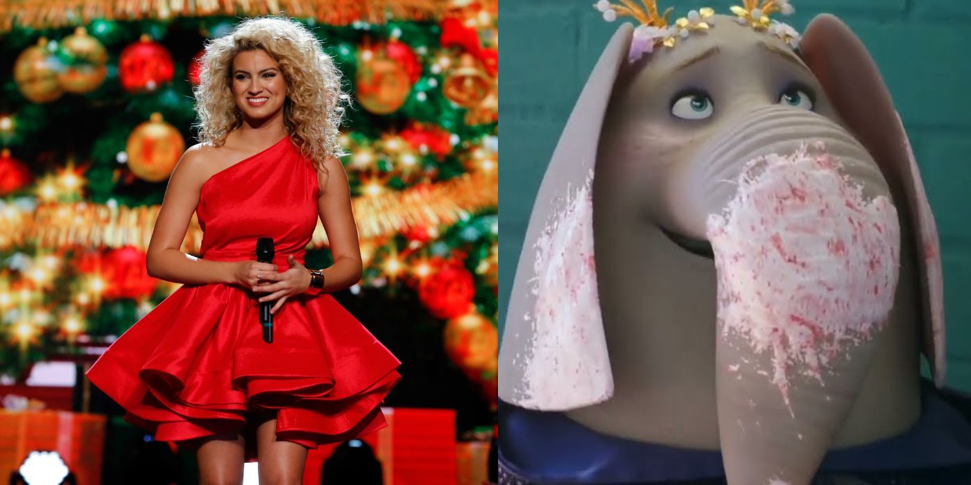 Tori Kelly side-by-side her Sing 2 character Meena