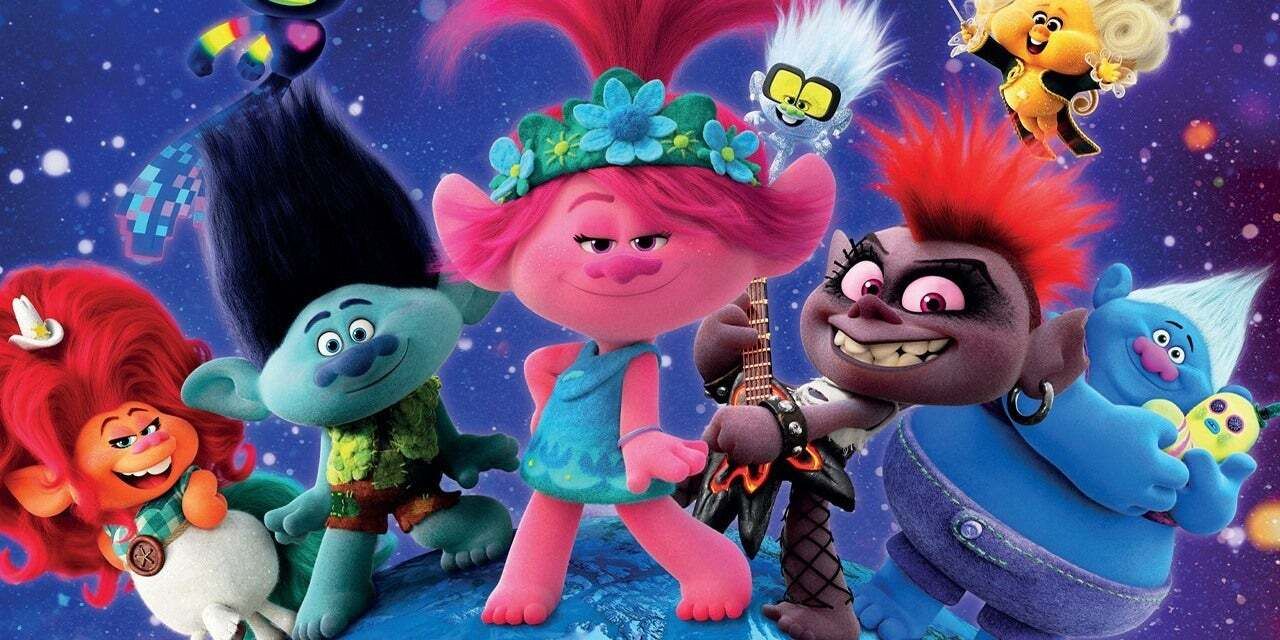 The main cast of characters featured in Trolls: World Tour