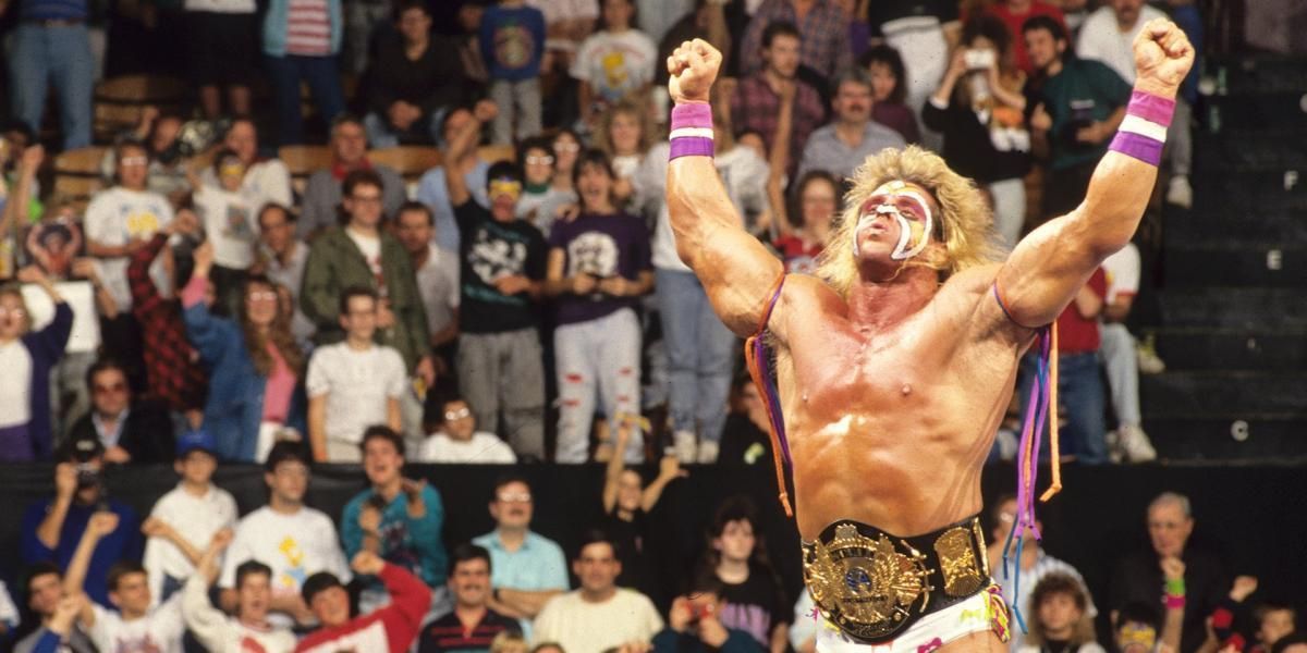 The Warrior raises his arms in victory in WWE's 'The Self-Destruction of the Ultimate Warrior' documentary