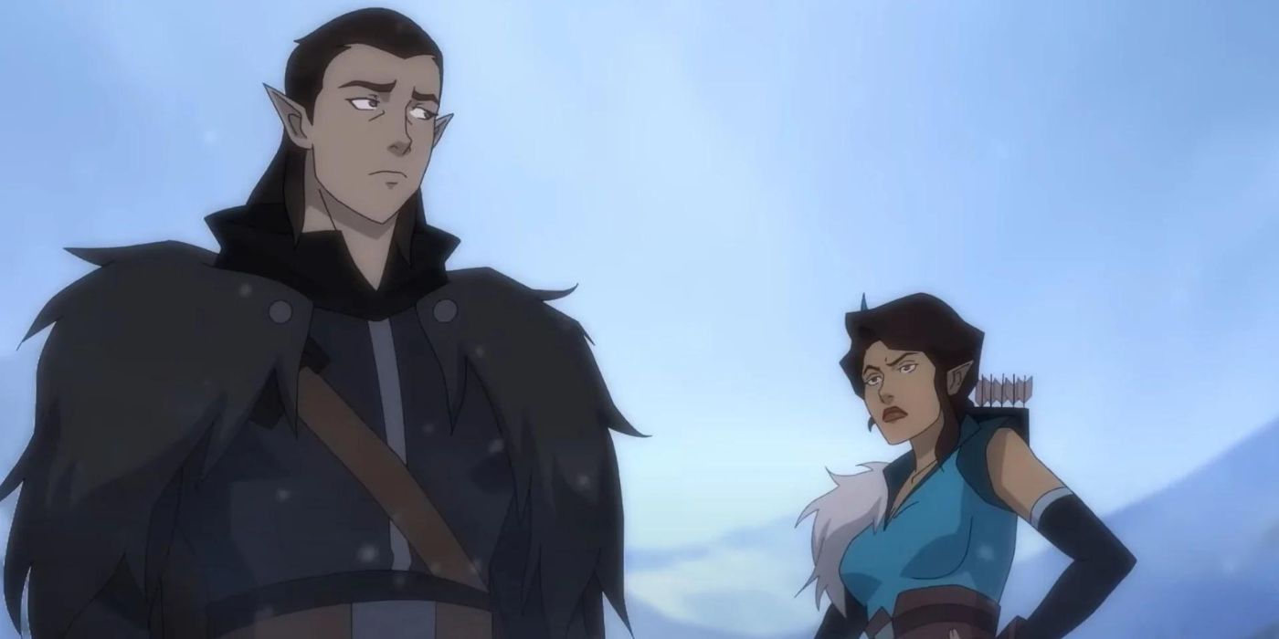 Vex and Vax standing next to each other in Season 2 Episode 3 of 'The Legend of Vox Machina'