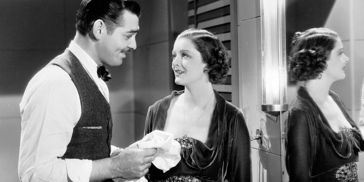 Clark Gable as Ban and Myrna Loy as Linda in 
