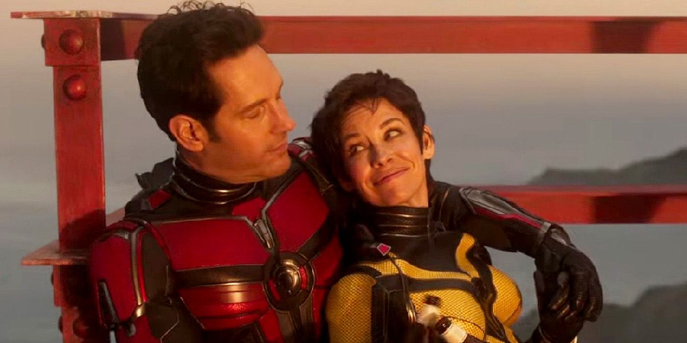 Paul Rudd and Evangeline Lilly in a scene from Ant Man and the Wasp: Quantumania 
