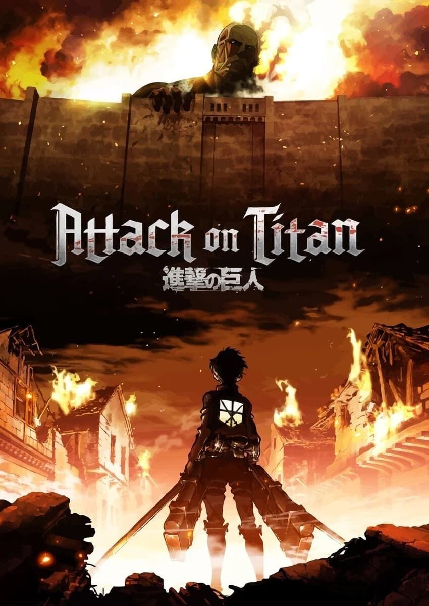 cartel de anime ataque a los titanes