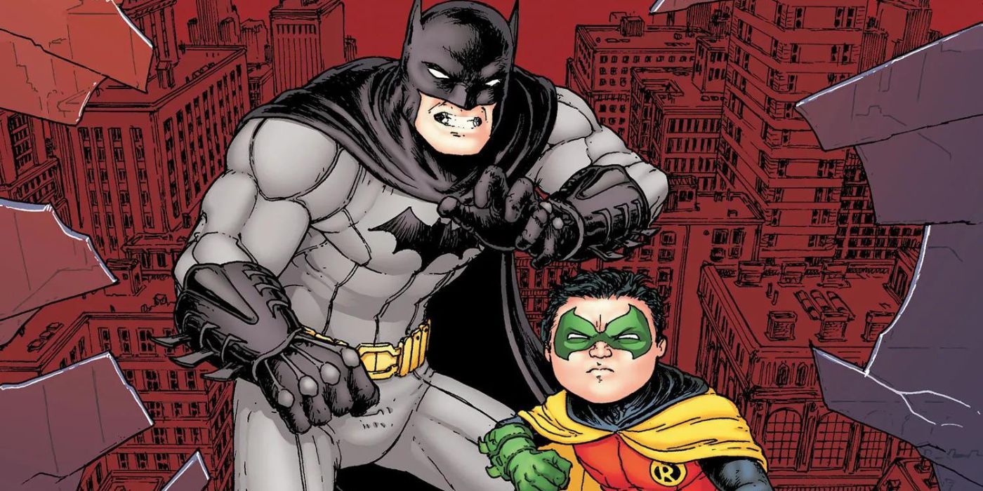 Batman and Damian Wayne on the cover of Issue 8 of Grant Morrison's Batman Incorporated 