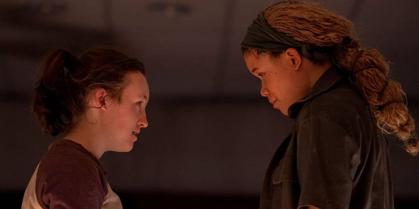 Bella Ramsey as Ellie and Storm Reid as Riley in The Last of Us Season 1 Episode 7