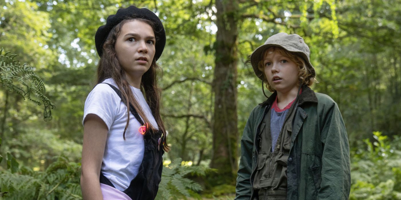 Brooklynn Prince and Christian Convery as Dee Dee and Henry in Cocaine Bear