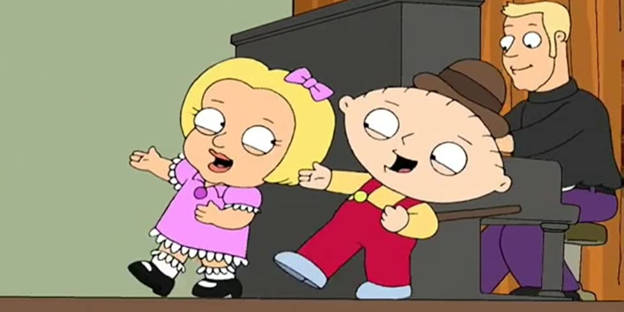 Stewie dancing with Olivia in Family Guy episode Method to Madness