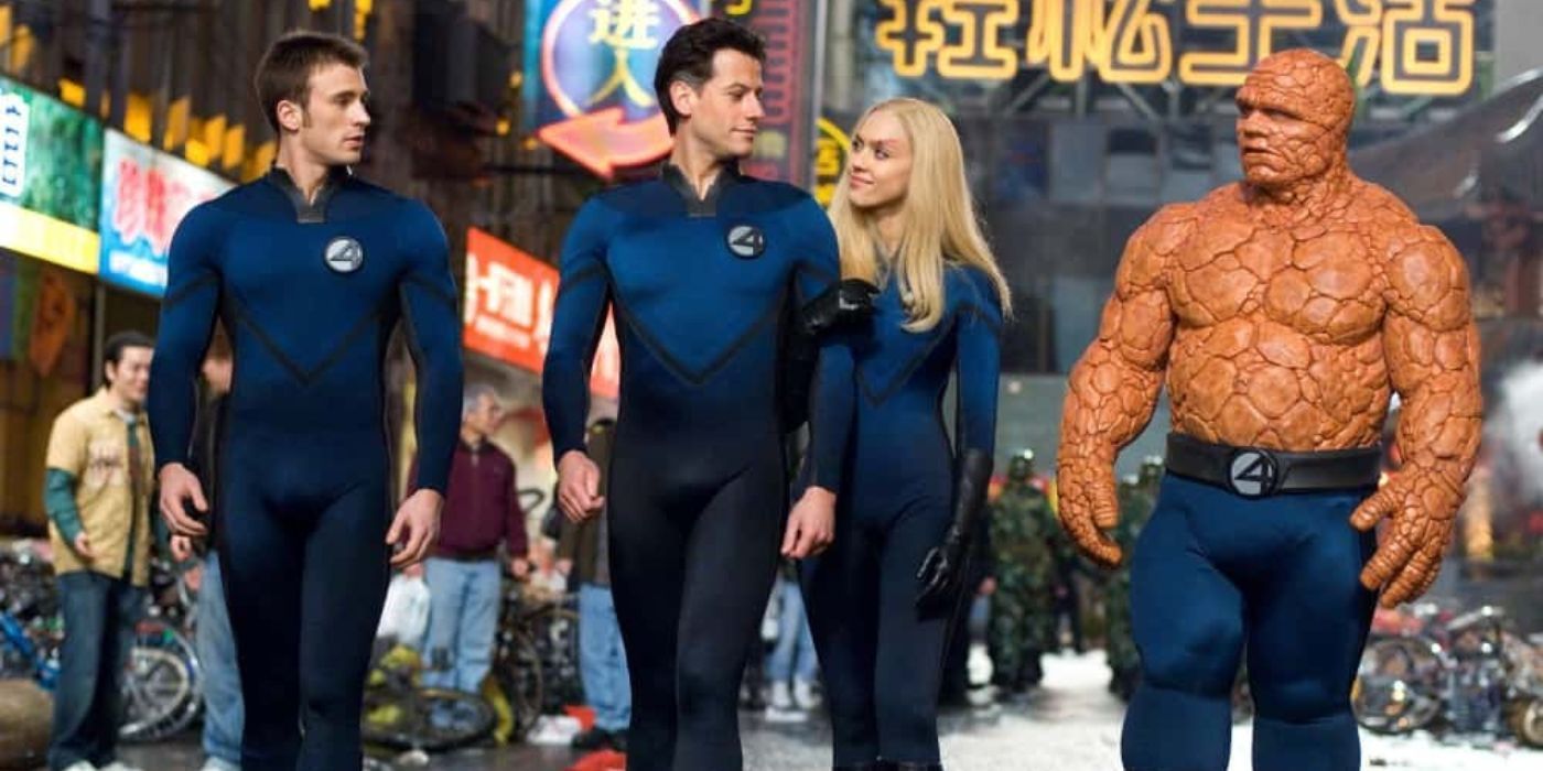 Jessica Alba, Chris Evans, Ioan Gruffold et Michael Chiklis dans Fantastic Four : Rise of the Silver Surfer