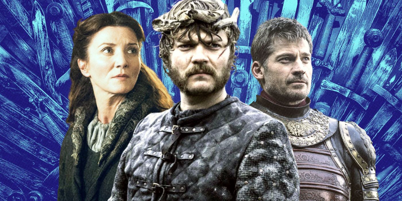 Michelle Fairley, Pilou Asbaek, and Nikolaj Coster-Waldau in Game of Thrones