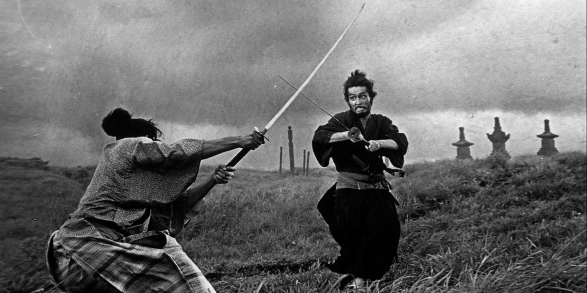 Tatsuya Nakadai in the duel scene from Harakiri (1962)