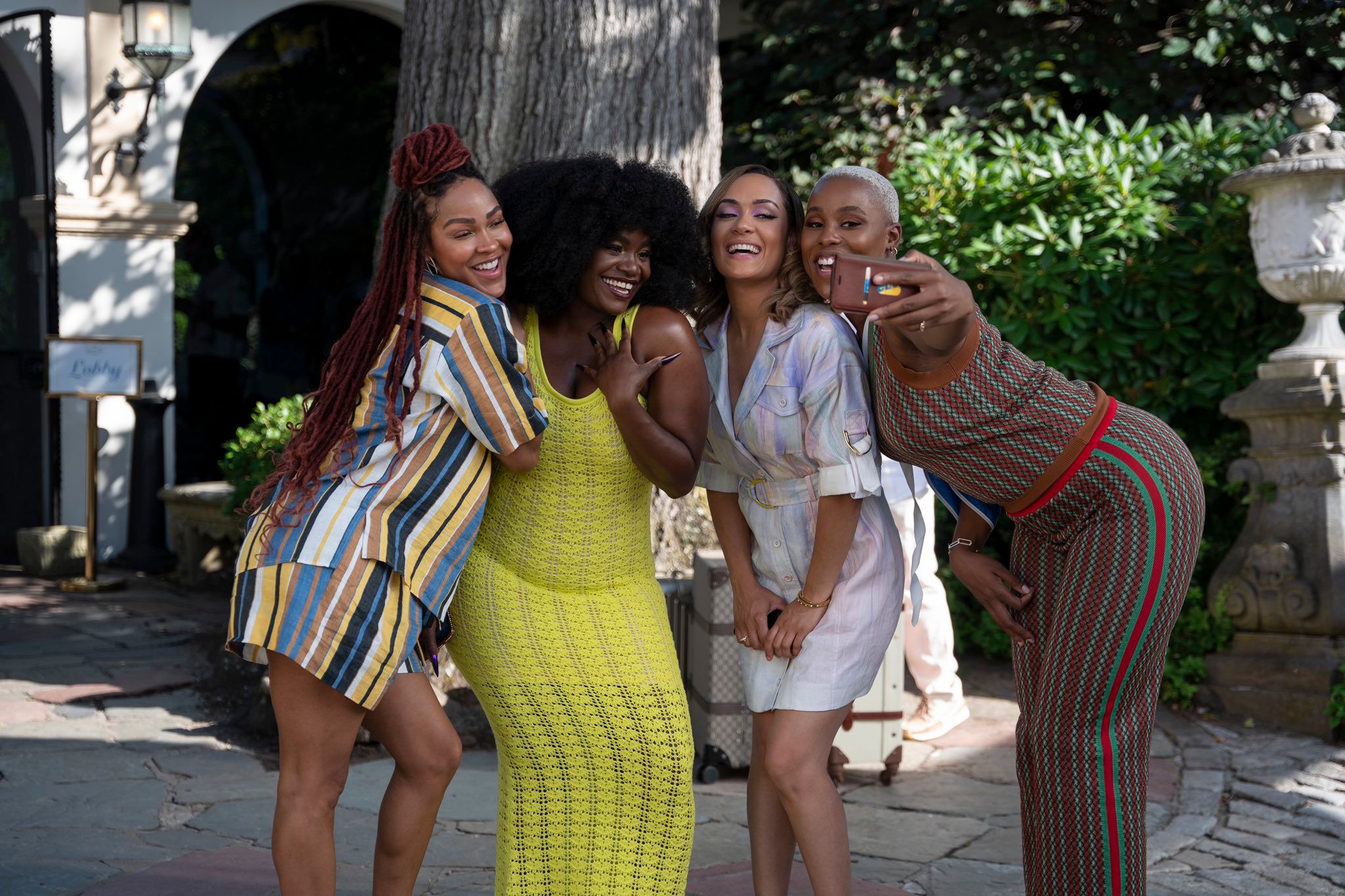 Meagan Good, Grace Byers, Jerrie Johnson, and Shoniqua Shandai in Harlem Season 2