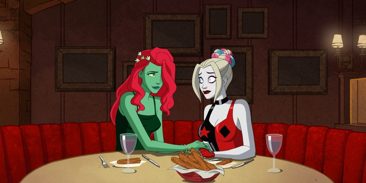 Harley Quinn and Poison Ivy on a date in Harley Quinn: A Very Problematic Valentine's Day Special