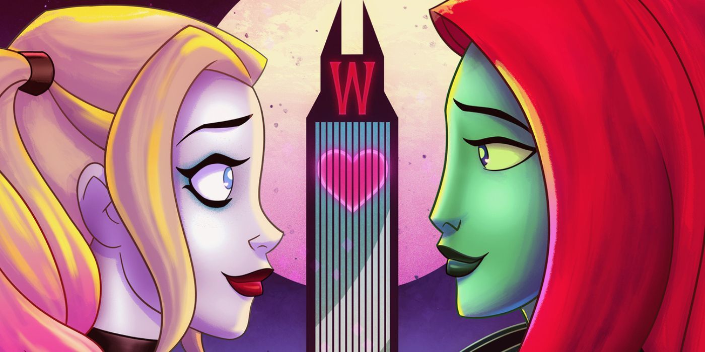 Harley Quinn dan Poison Ivy dalam poster Harley Quinn: Poster Spesial Hari Kasih Sayang yang Sangat Bermasalah