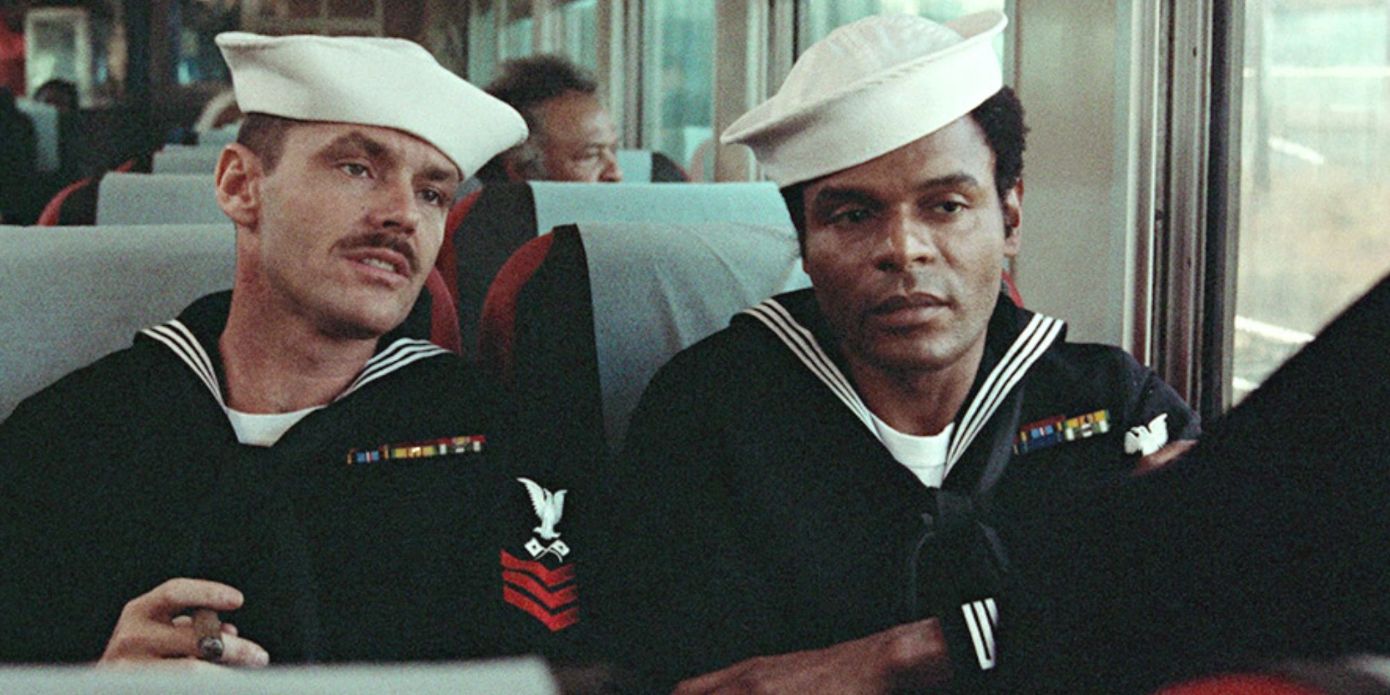 Jack Nicholson sitting next to Otis Young in The Last Detail