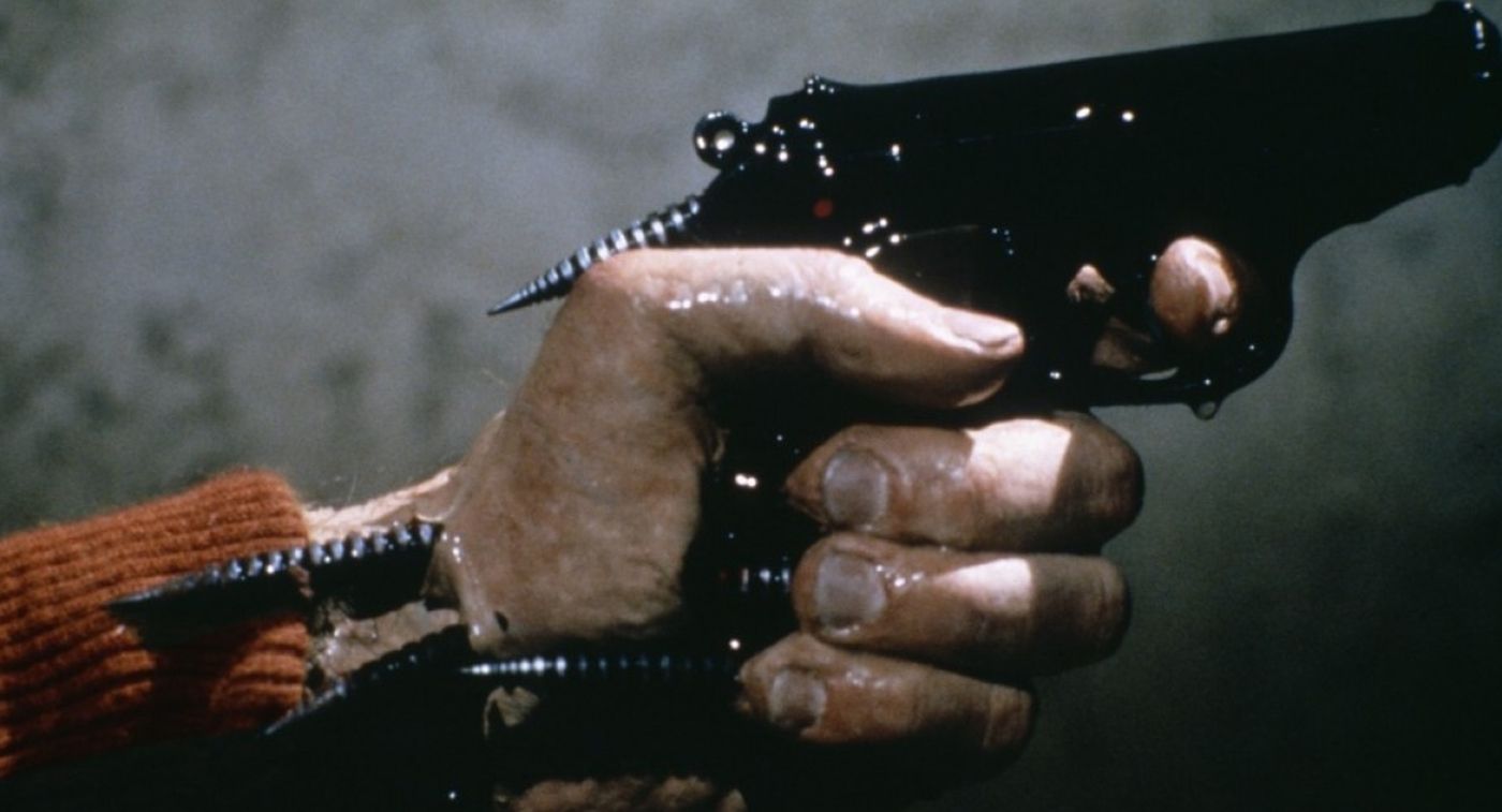 James Woods' Hand morphing into a gun in Videodrome