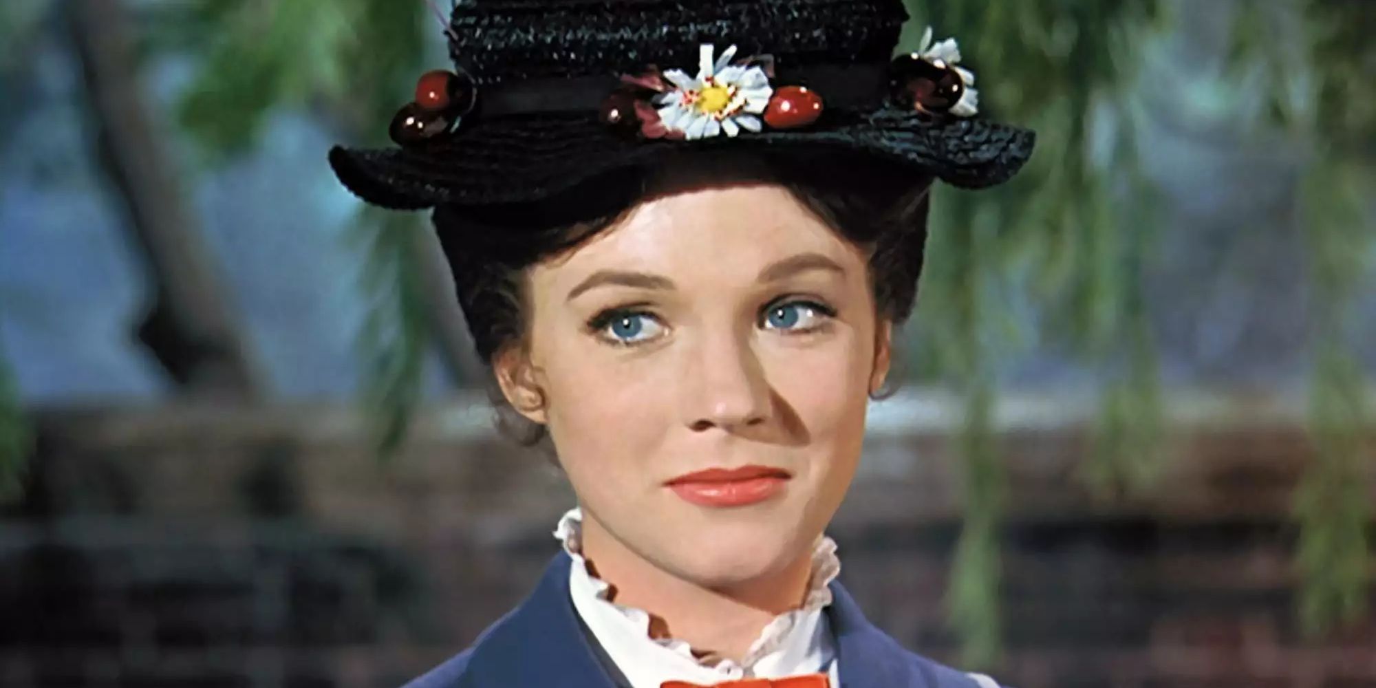 Julie Andrews smiling in Mary Poppins.