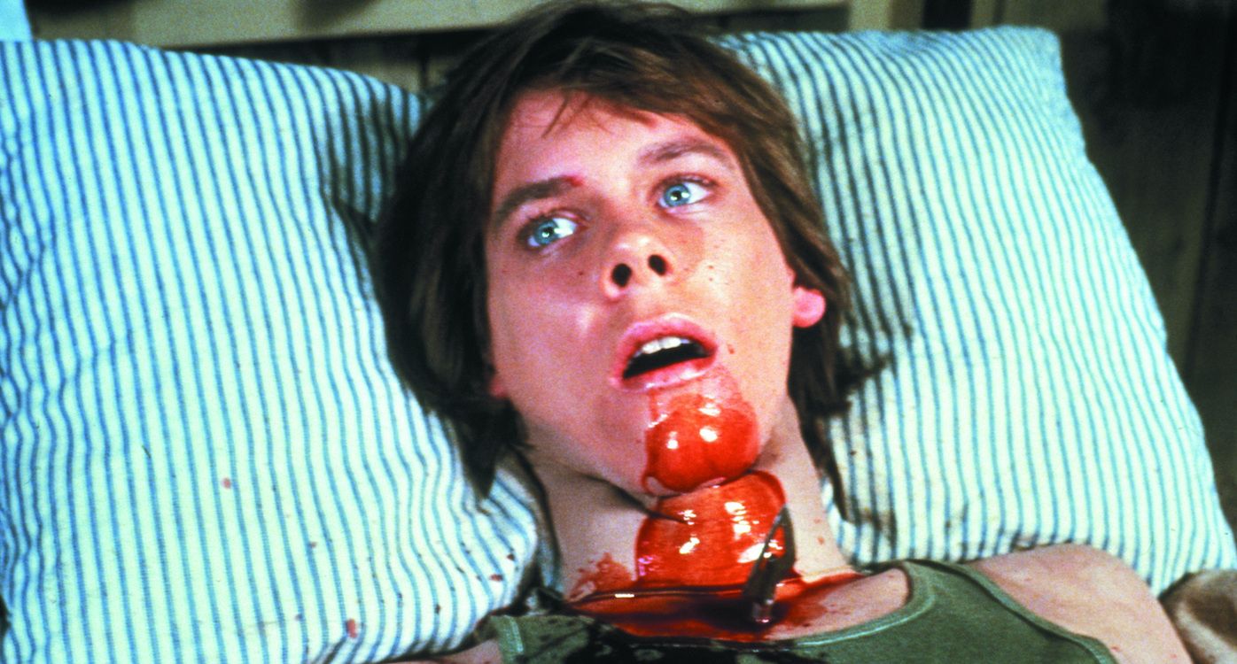 Kevin Bacon bled from the throat on Friday the 13th