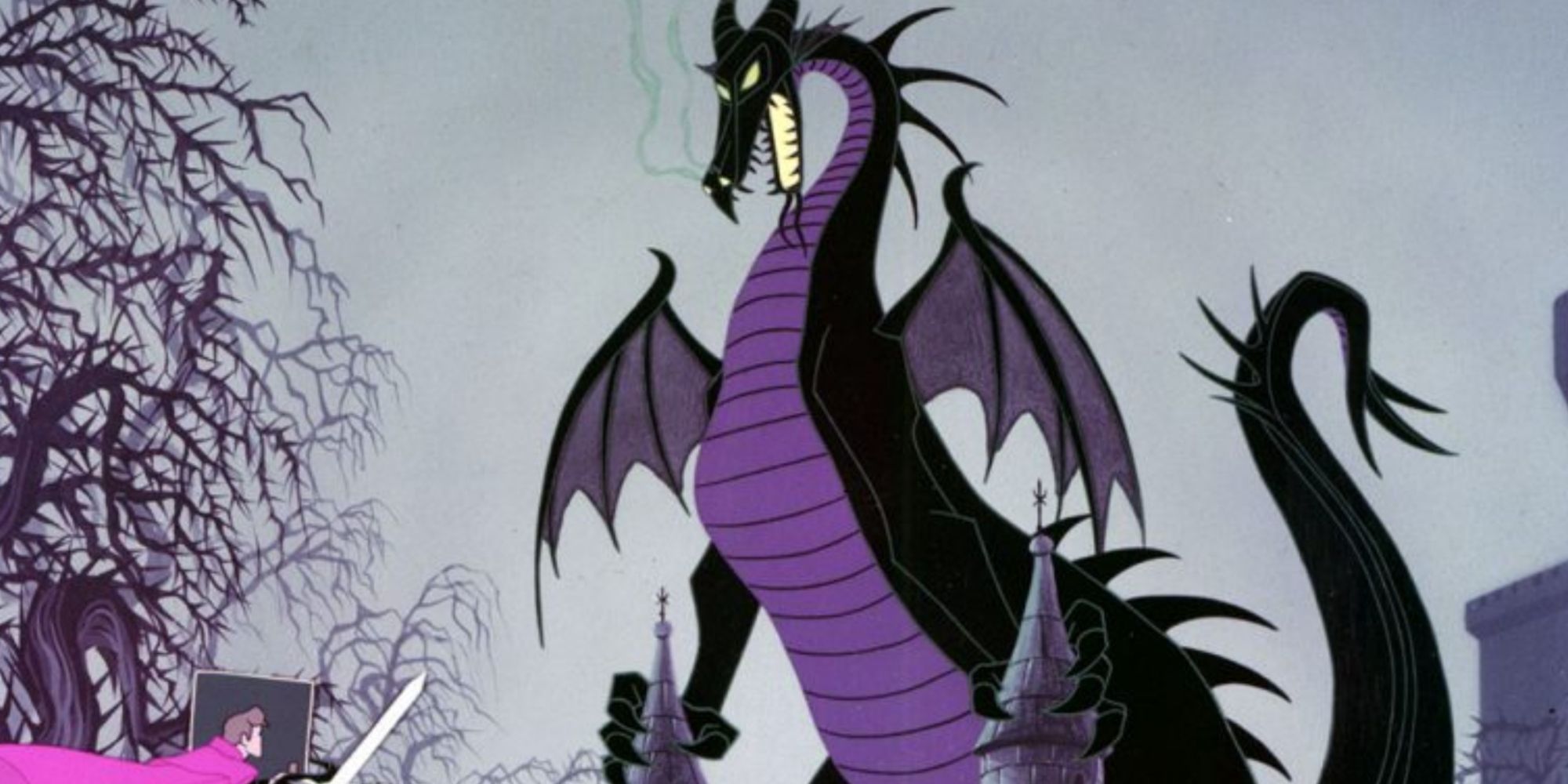 animated black and purple dragon