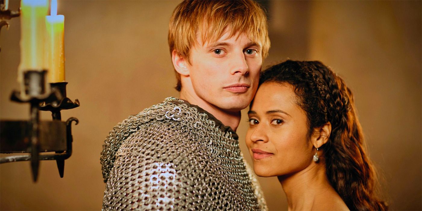 Bradley James and Angel Coulby in Merlin