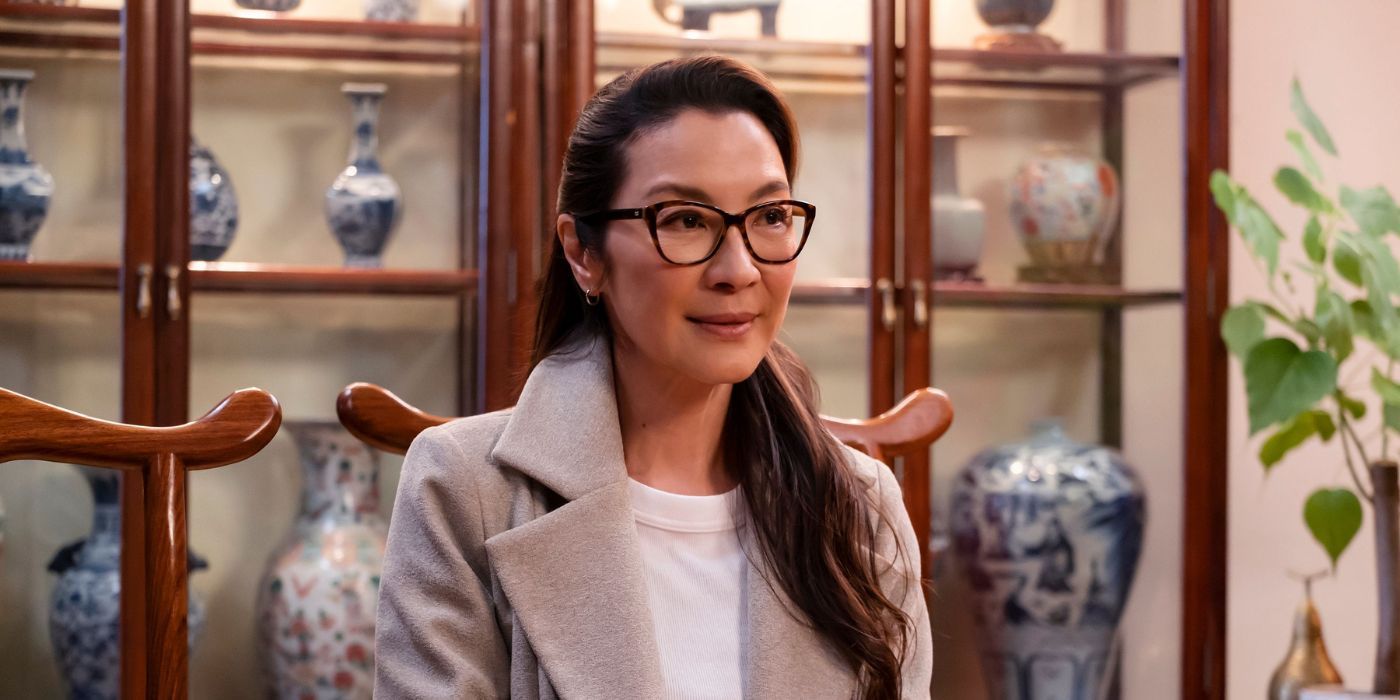 Michelle Yeoh as Guanyin in her civilian attire in American Born Chinese