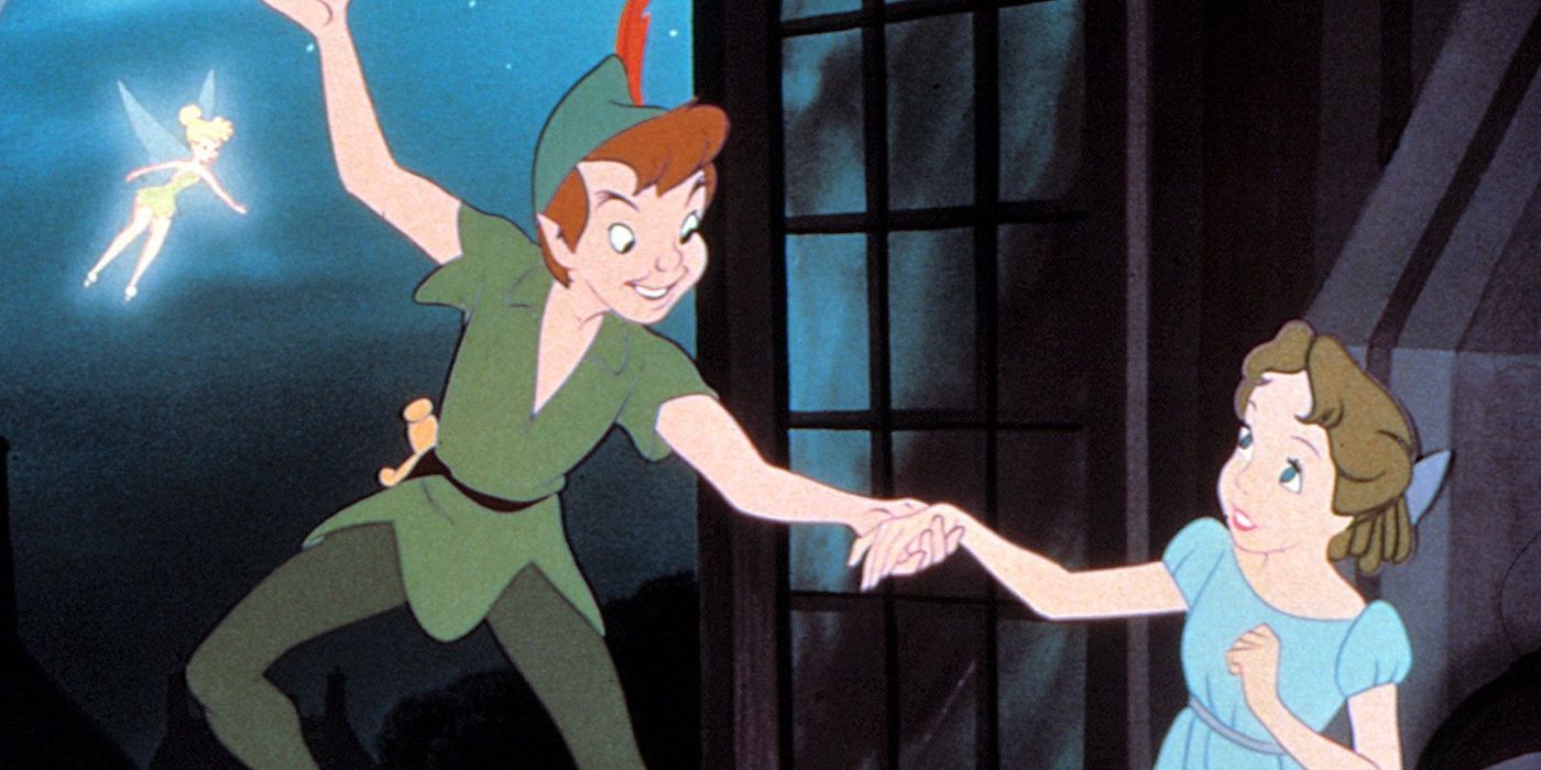 Peter Pan and Tinker Bell invite Wendy Darling to Neverland