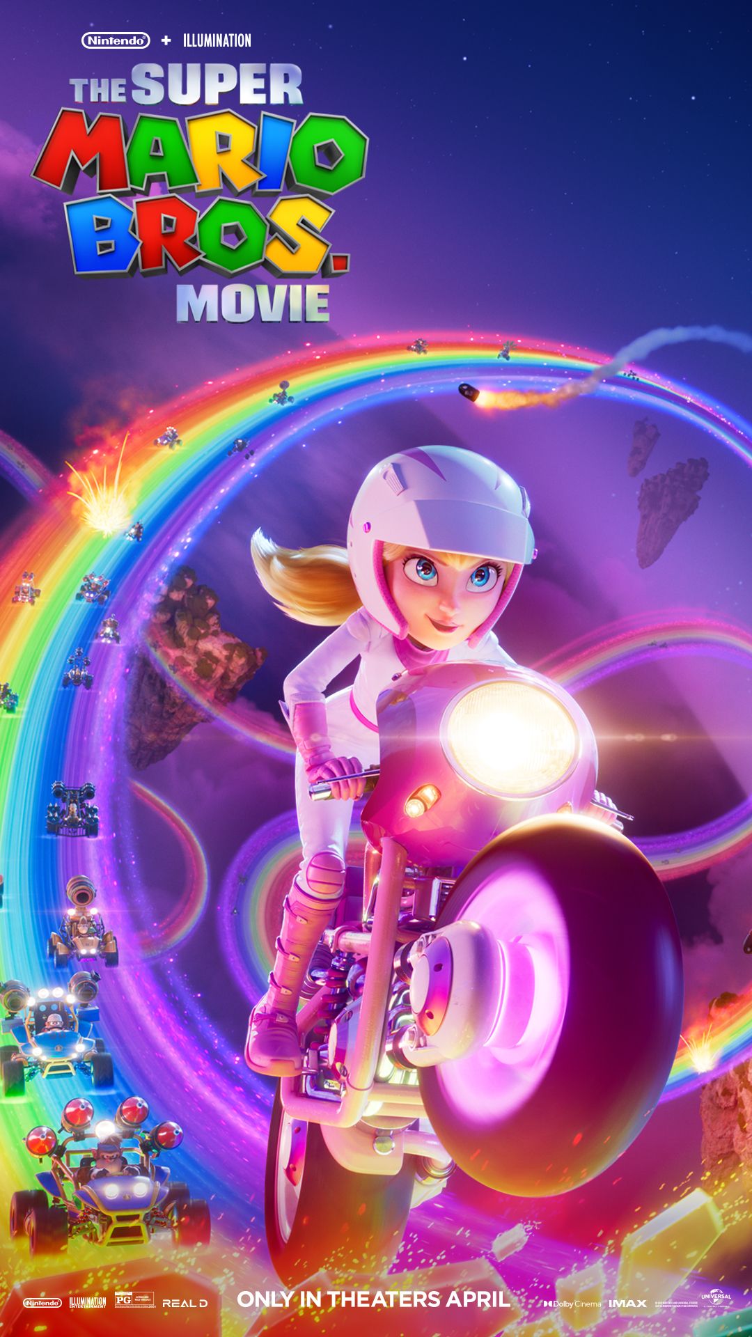 La princesse Peach dans l'affiche du film Super Mario Bros.