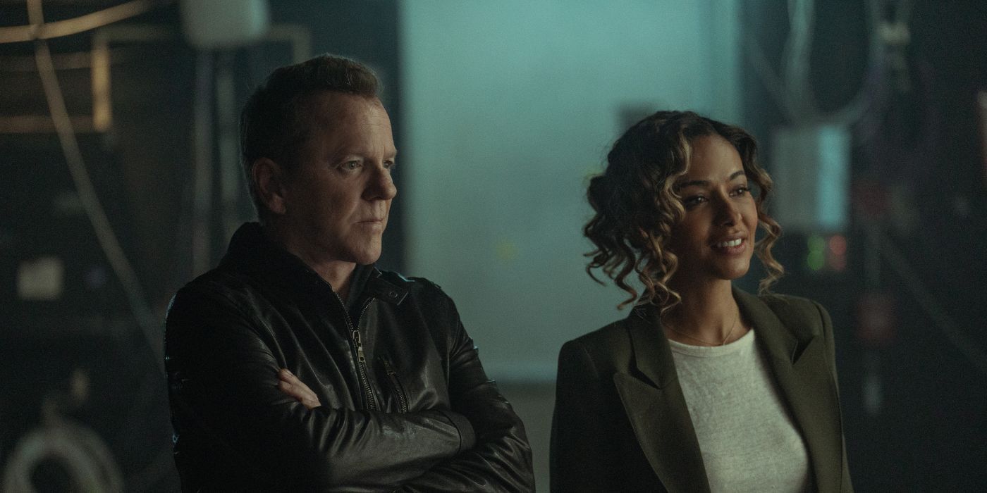 Kiefer Sutherland et Meta Golding dans Rabbit Hole 