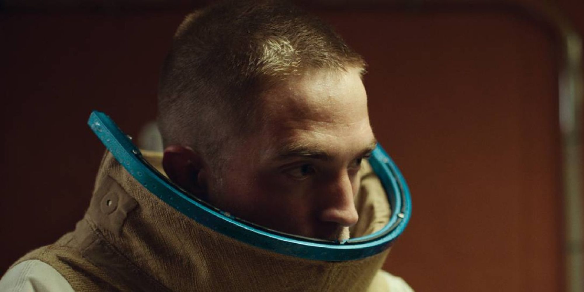 Robert Pattinson as Monte wearing a space suit in 'High Life'.