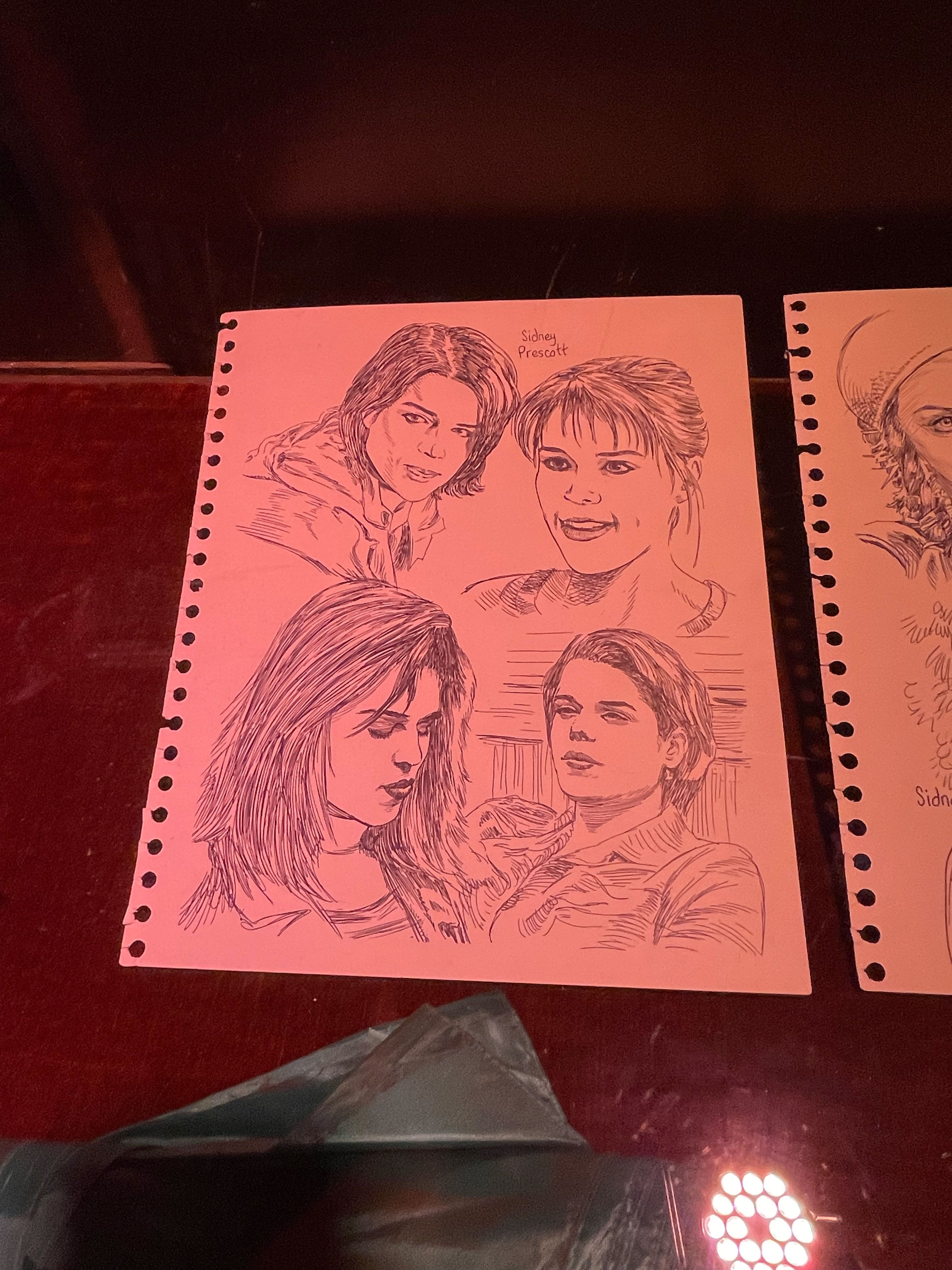 Sidney Prescott Drawing at the Scream VI Experience.