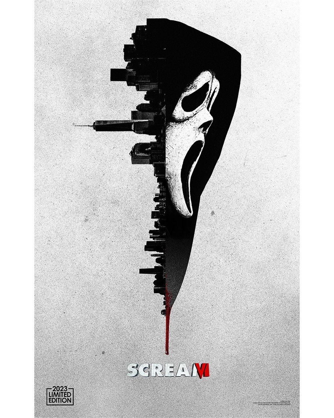 L'affiche RealD 3D de Scream 6 montre Ghostface caché sous la ville de