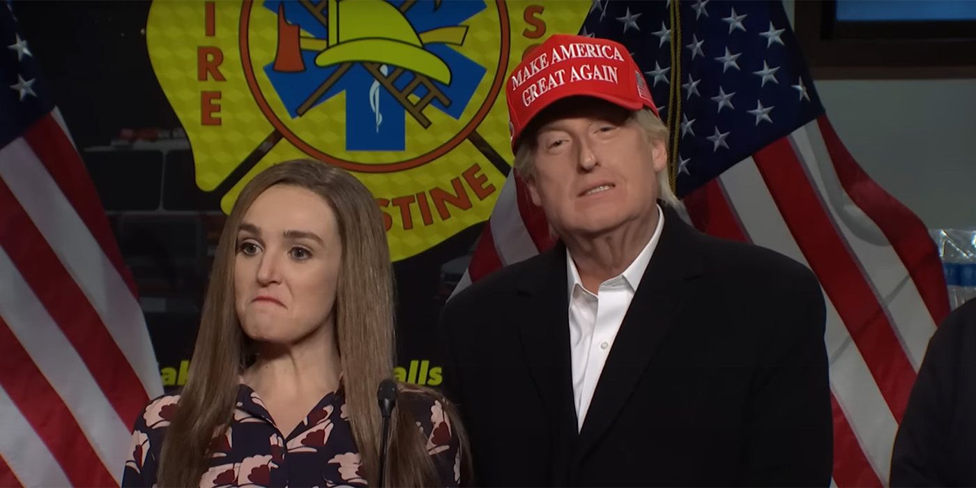 James Austin Johnson and Chloe Fineman in the SNL Trump Cold Open