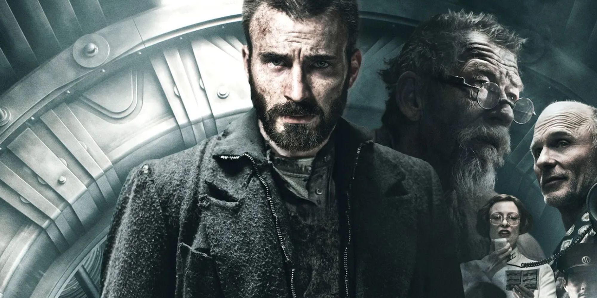 Promotional image featuring characters from the film Snowpiercer (2013)