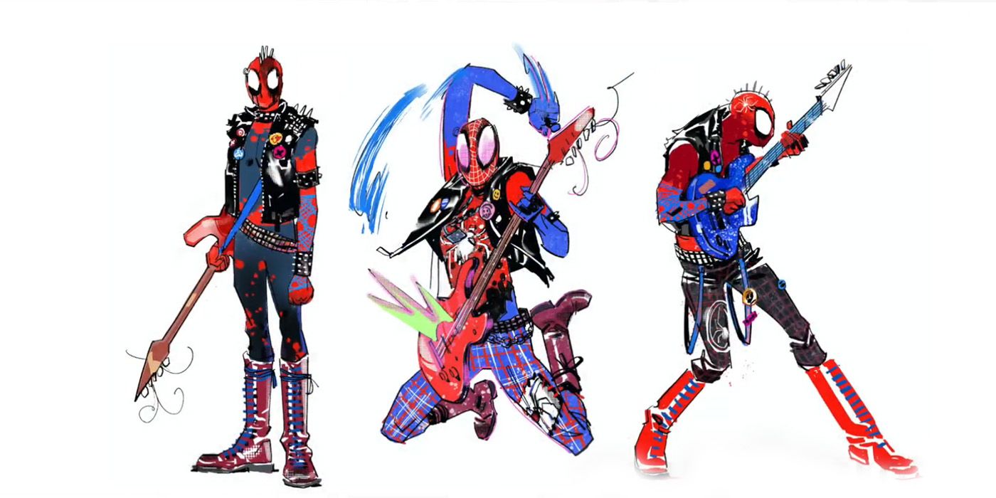 Концепт-арт Across the Spider-Verse показывает панк-паук Даниэля Калуя ...