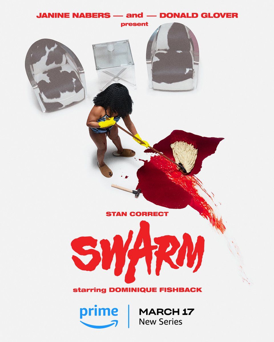 swarm-posters-reveal-dominique-fishback-s-bloody-mess-armessa-movie