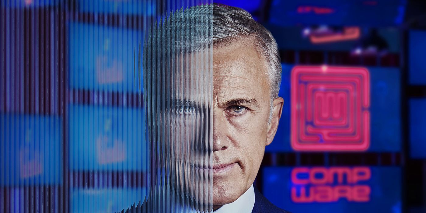 Christoph Waltz as Regus Patoff on the poster of The Consultant