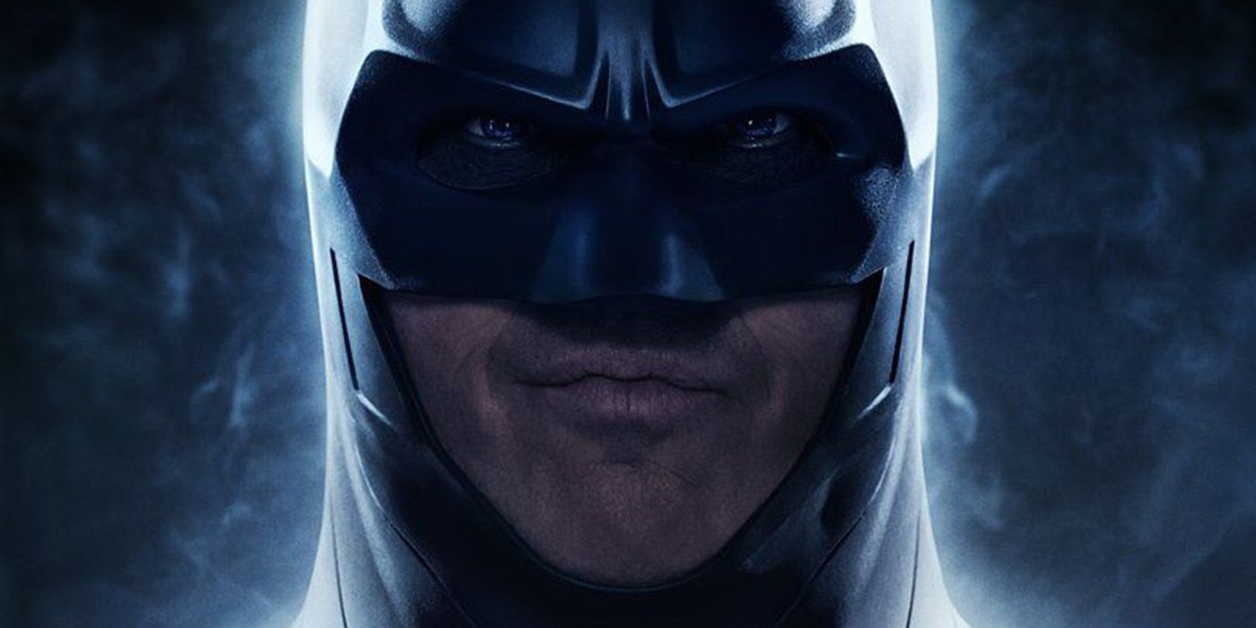 Michael Keaton sebagai Batman di poster The Flash