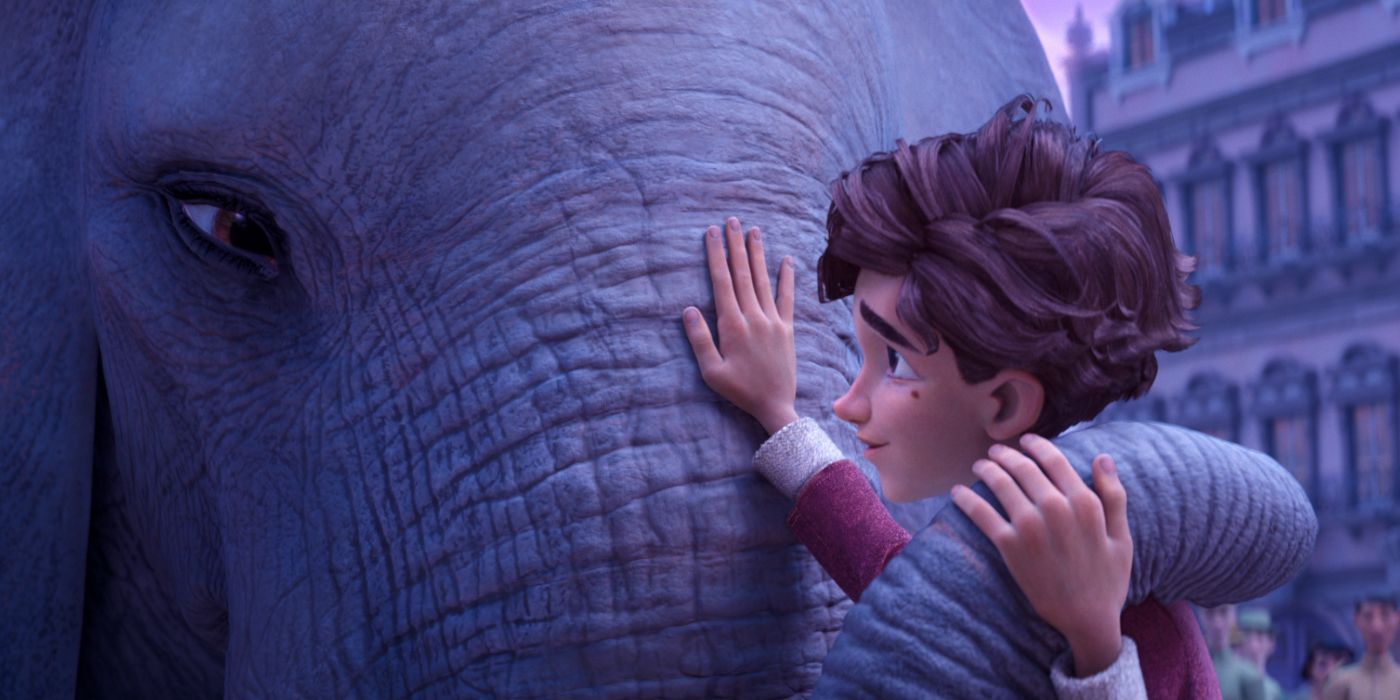 Peter dengan gajah di The Magician's Elephant