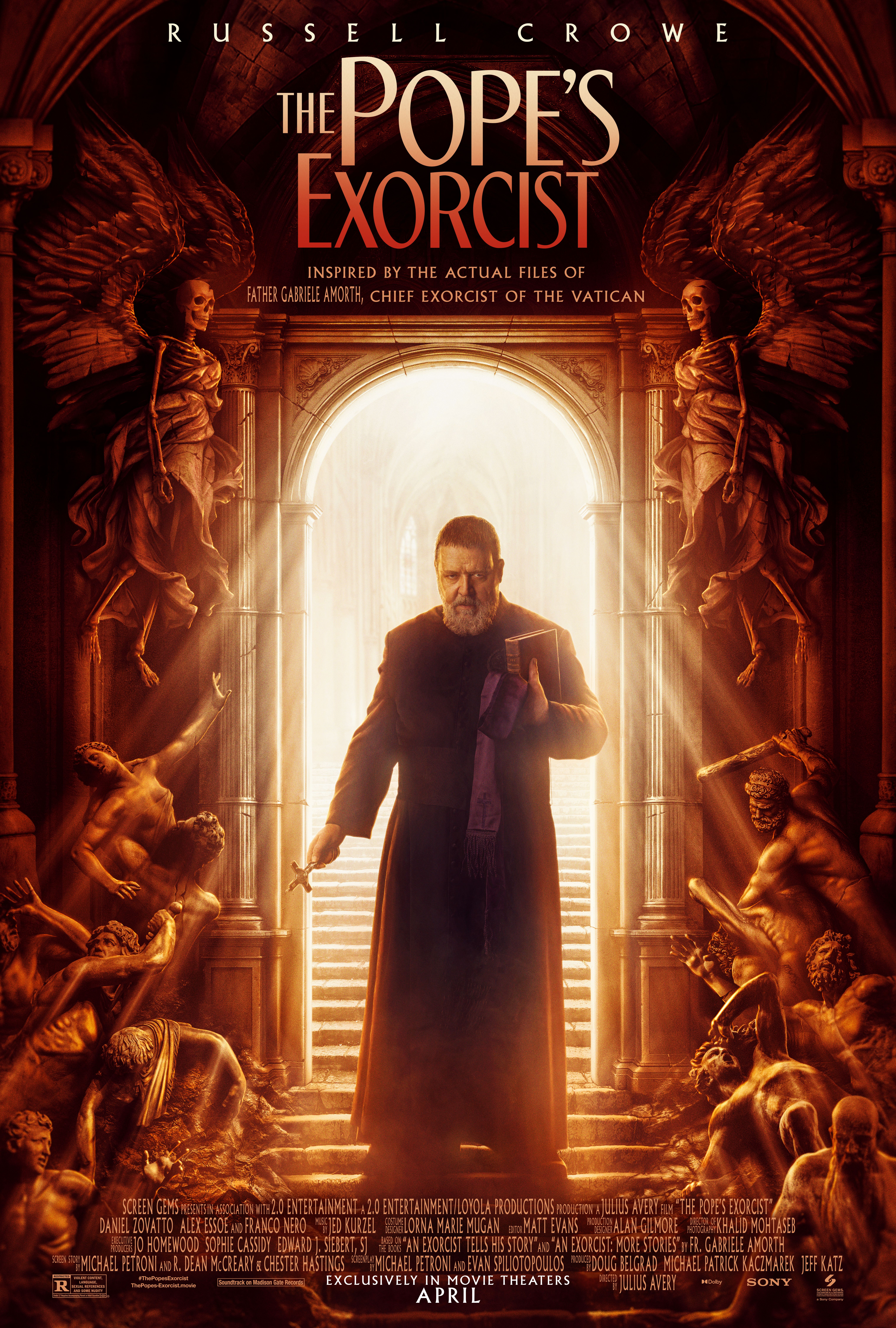 Russell Crowe in the poster for The Pope's Exorcist