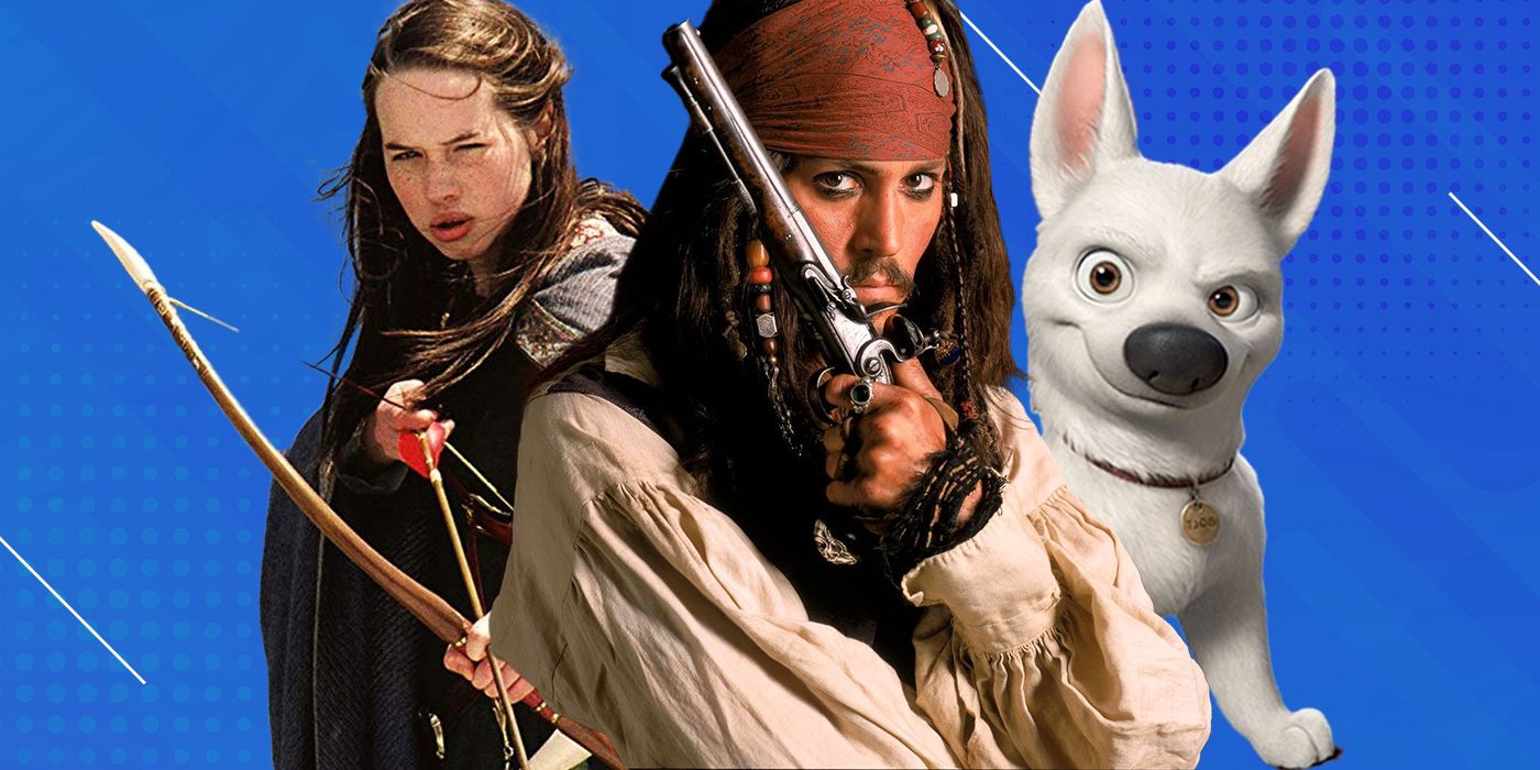 Susan from The Chronicles of Narnia, Captain Jack Sparrow from Pirates of the Caribbean, and Bolt from Bolt