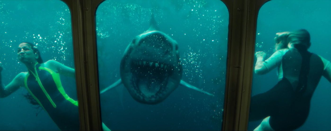 Requin avec la bouche ouverte dans 47 Meters Down Uncaged 