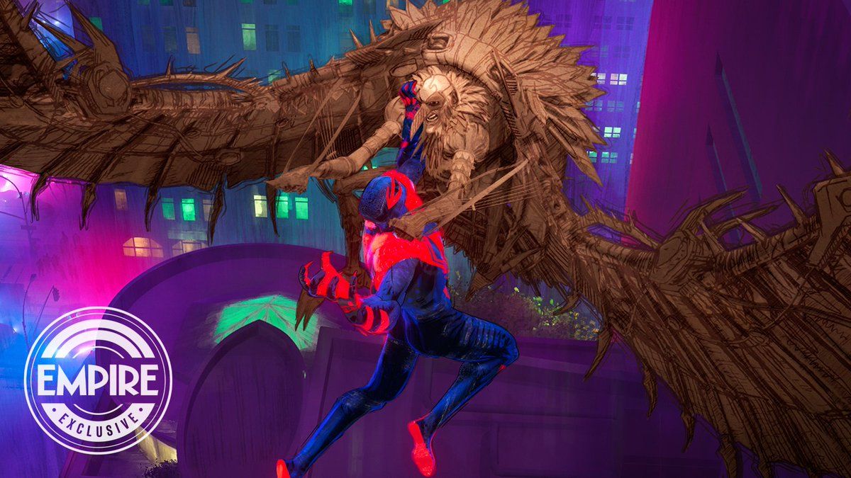 Spider-Man and Vulture fighting in Spider-Man: Across the Spider-Verse