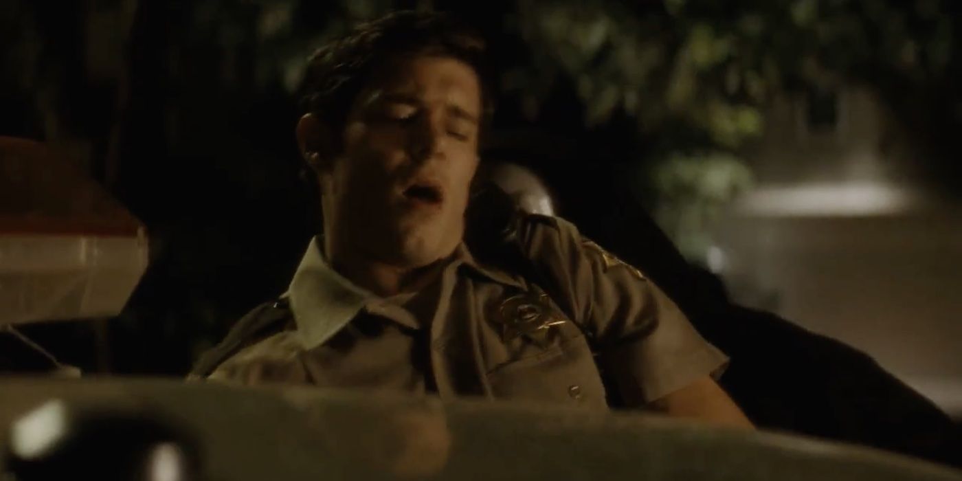 Adam Brody as Officer Hoss Getting stabbed in Scream 4